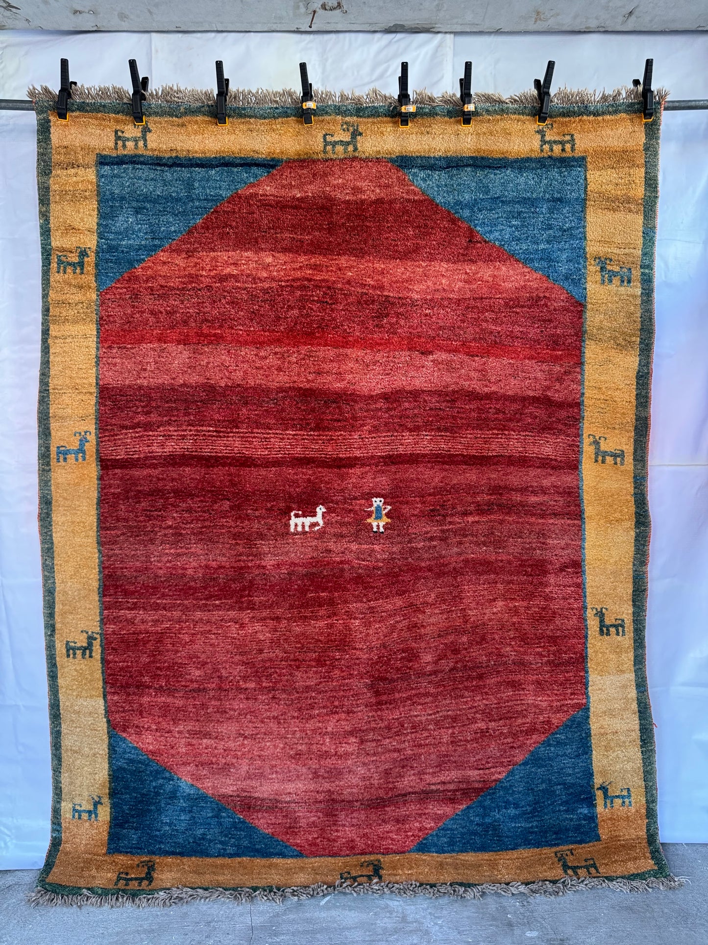 Handmade Persian Gabbeh Rug 220 x 175 cm | 7.22 x 5.74 ft