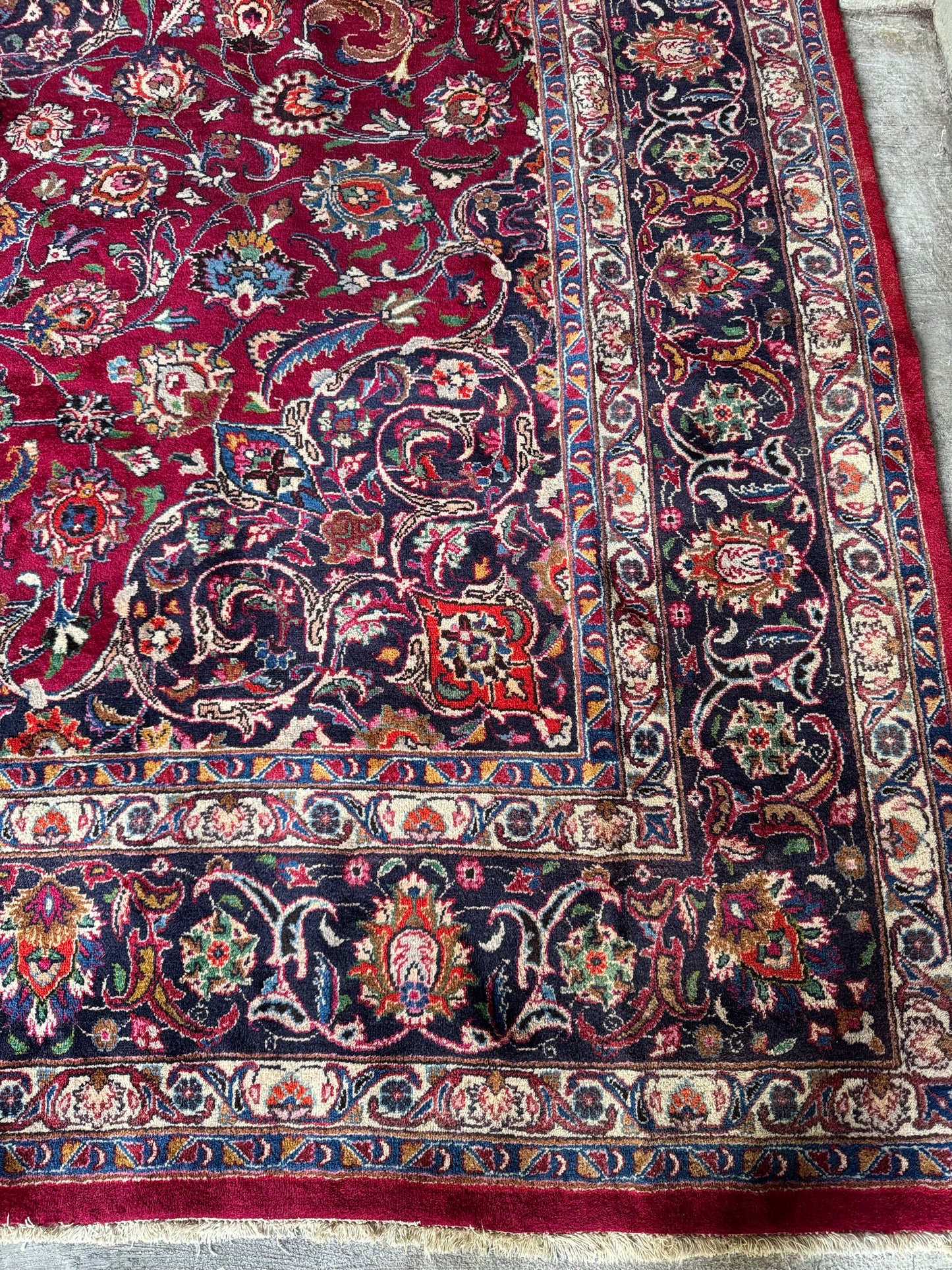 Handmade Persian Mashad Rug 390 x 295 cm | 12.8 x 9.68 ft