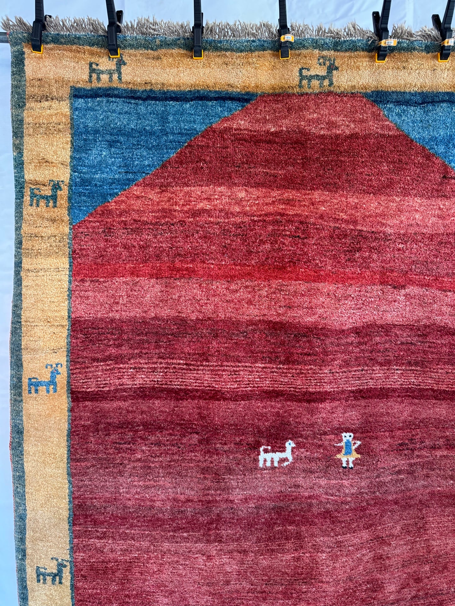 Handmade Persian Gabbeh Rug 220 x 175 cm | 7.22 x 5.74 ft