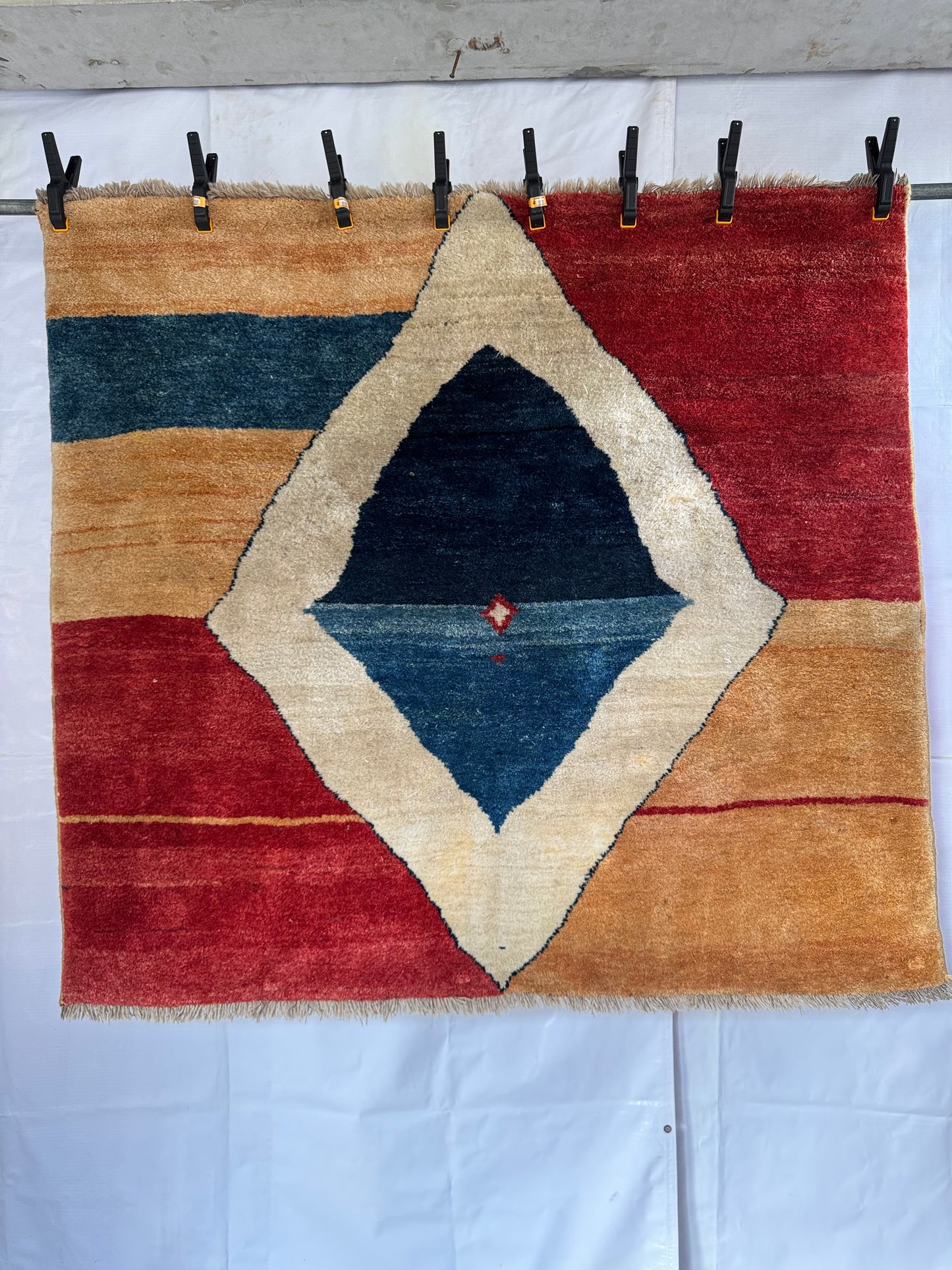 Handmade Persian Gabbeh Rug 155 x 140 cm | 5.09 x 4.59 ft
