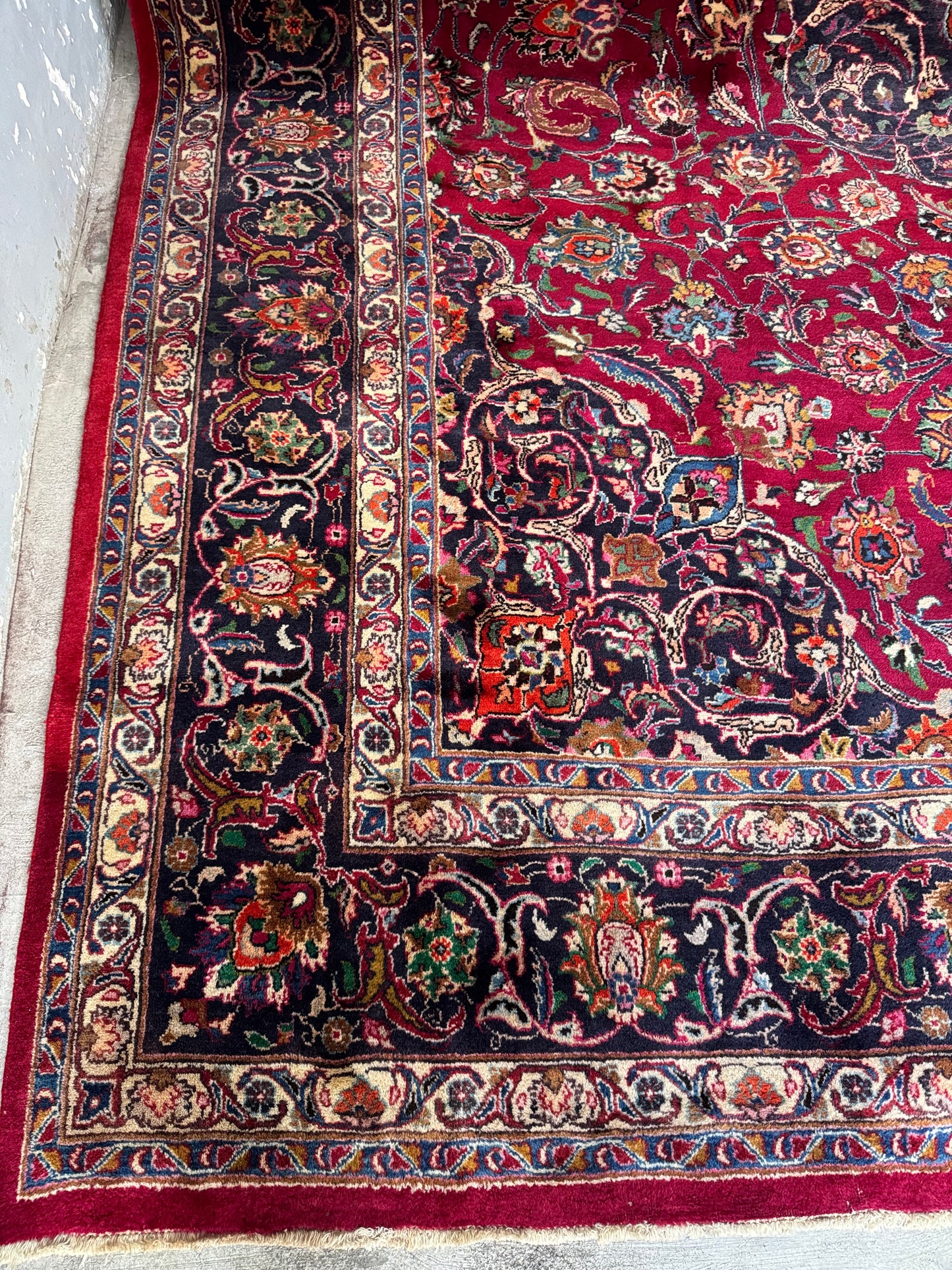 Handmade Persian Mashad Rug 390 x 295 cm | 12.8 x 9.68 ft