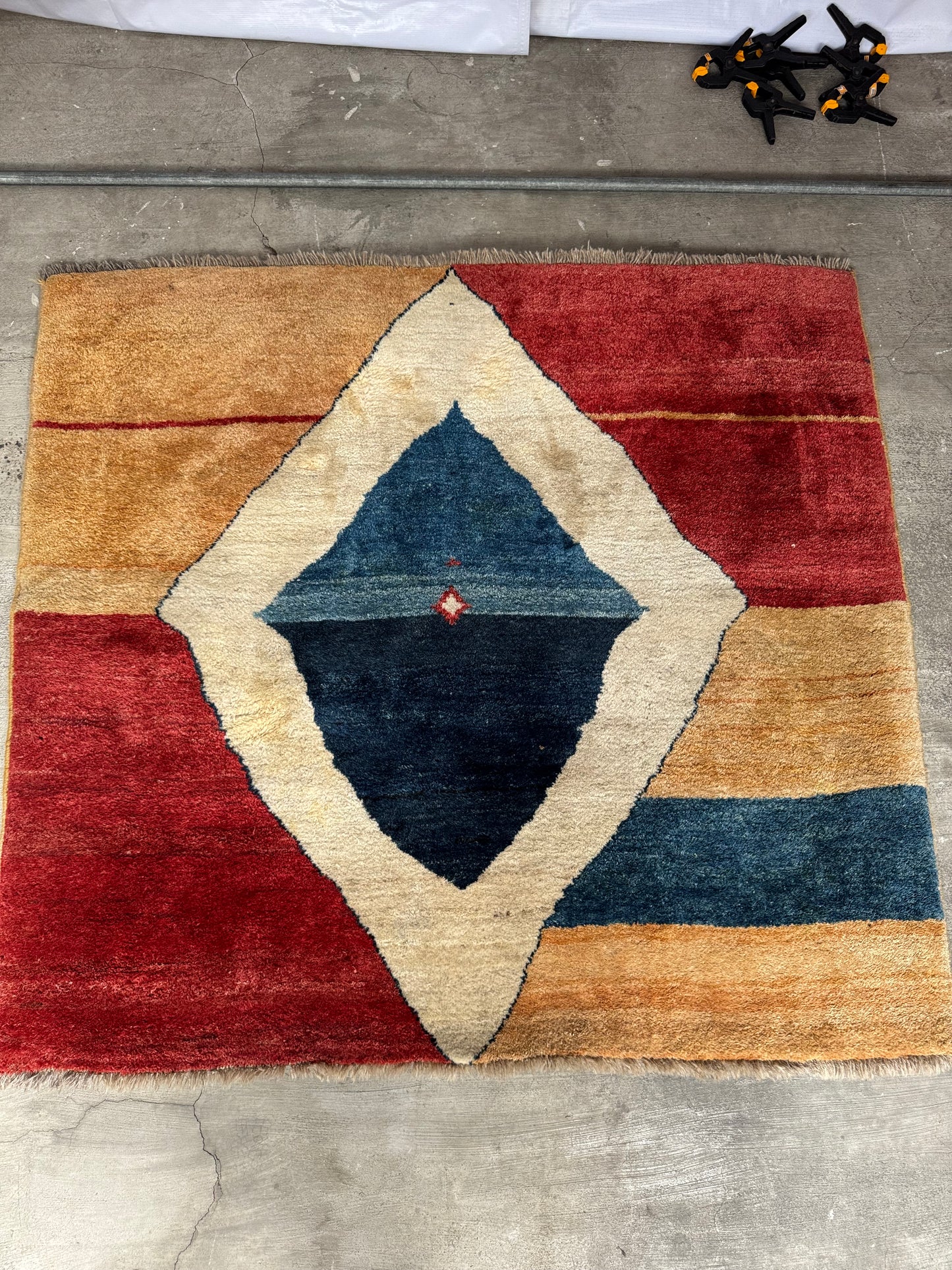 Handmade Persian Gabbeh Rug 155 x 140 cm | 5.09 x 4.59 ft