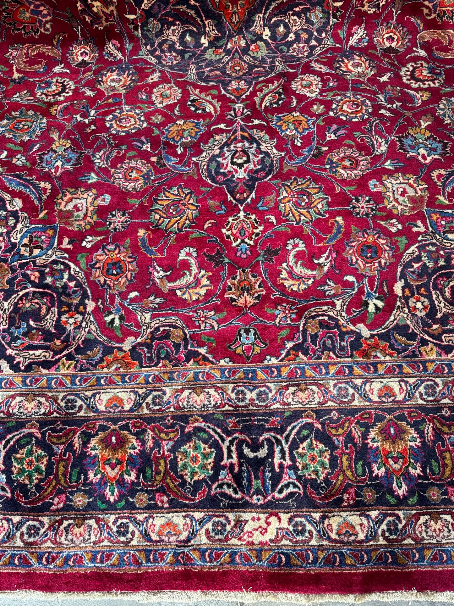 Handmade Persian Mashad Rug 390 x 295 cm | 12.8 x 9.68 ft
