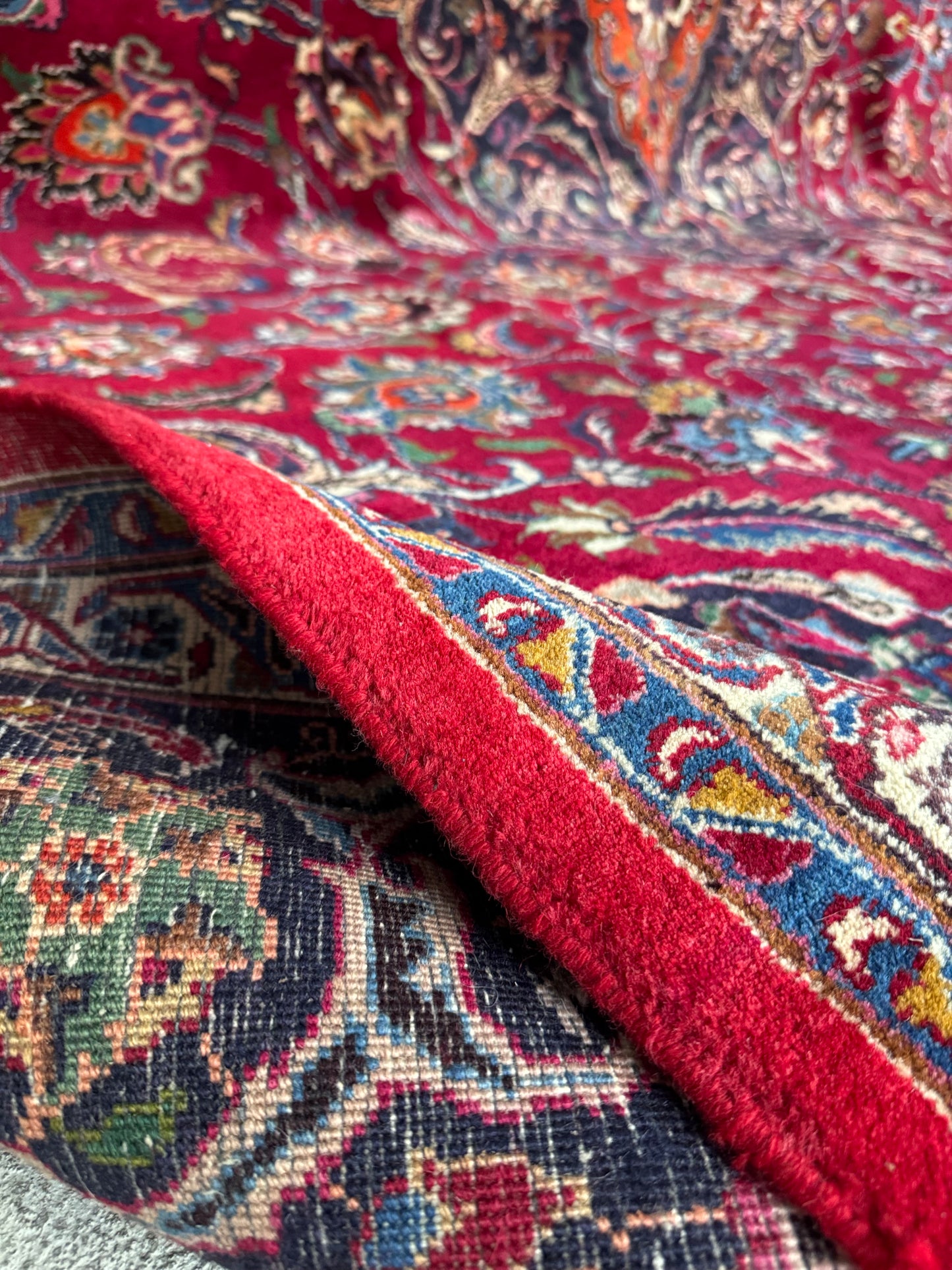 Handmade Persian Mashad Rug 390 x 295 cm | 12.8 x 9.68 ft