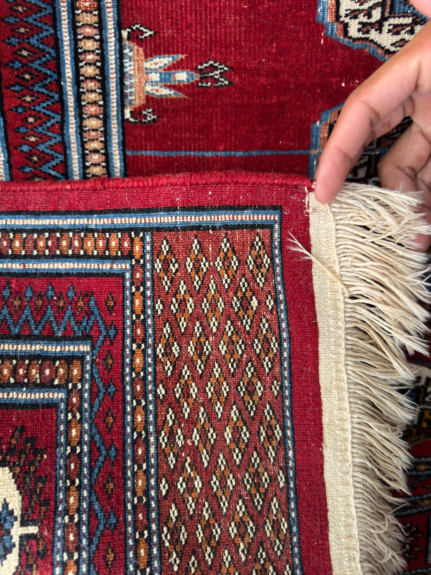 Handmade Bokhara Rug 3.3 x 3.3 ft