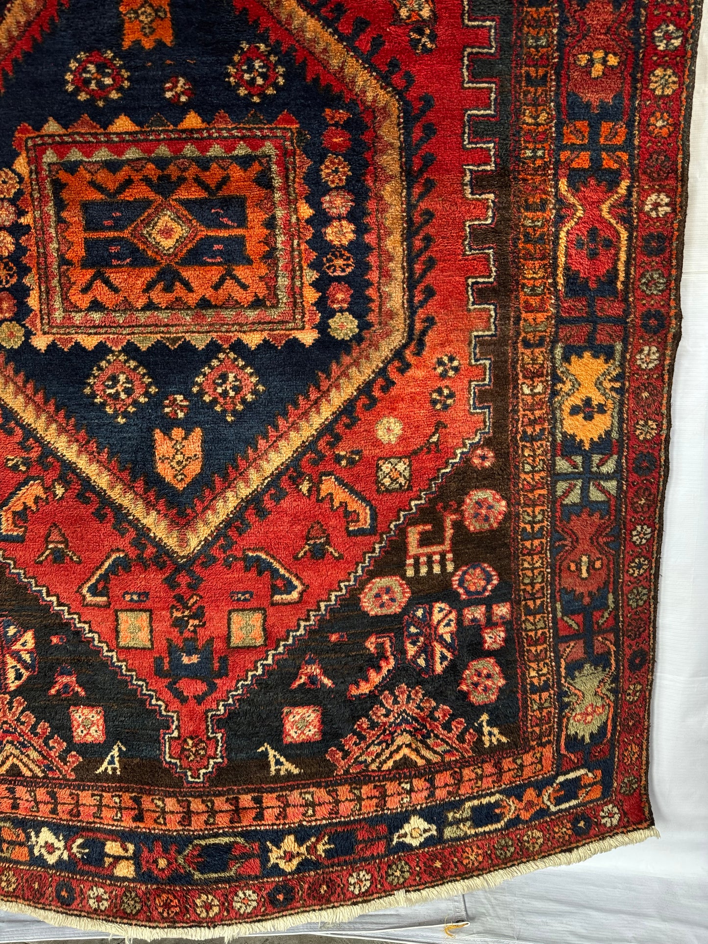Handmade Persian Hamadan Rug 200 x 144 cm | 6.6 x 4.72 cm