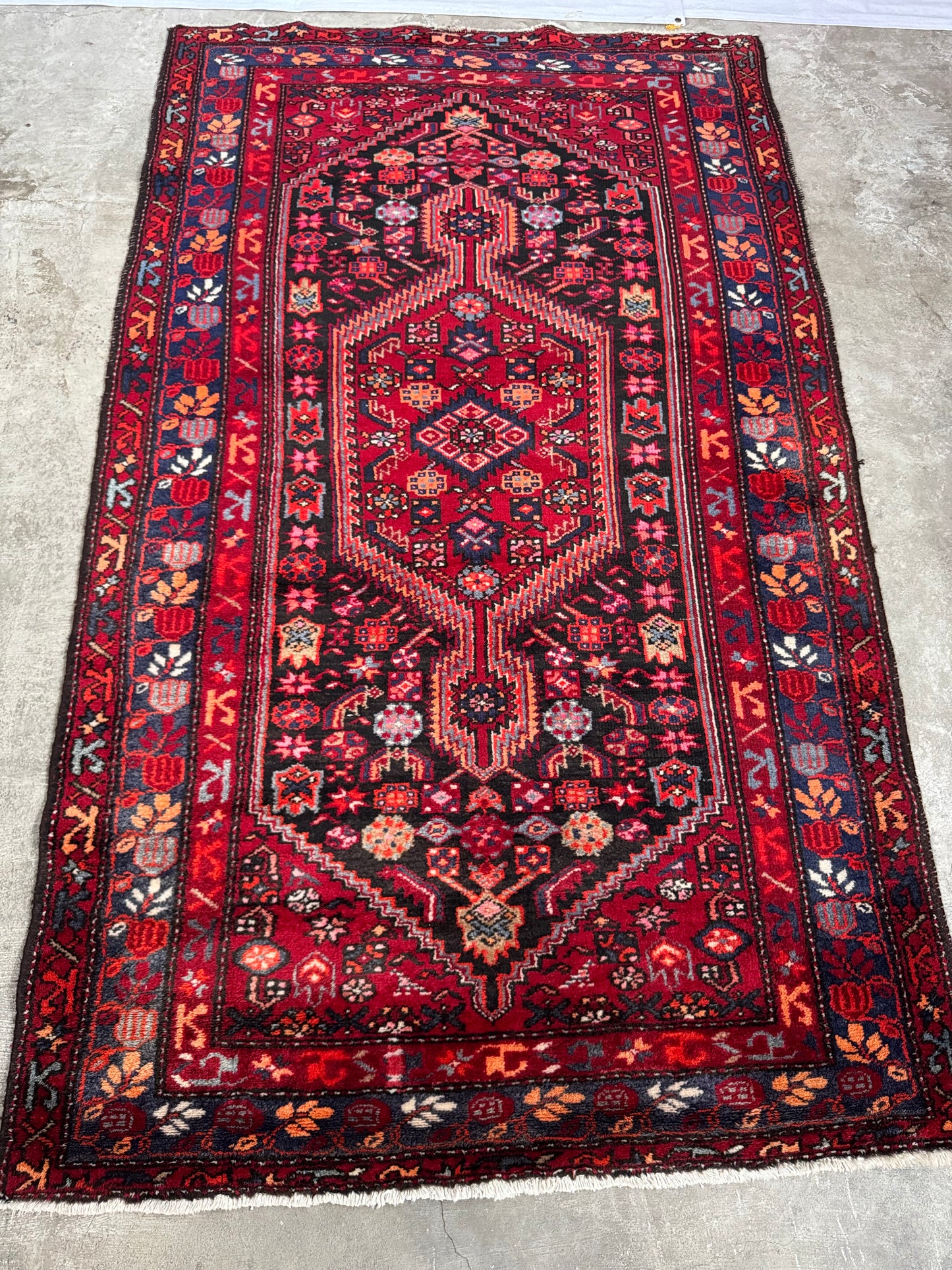 Handmade Persian Hamadan Rug 220 x 126 cm | | 7.2 x 4.1 ft