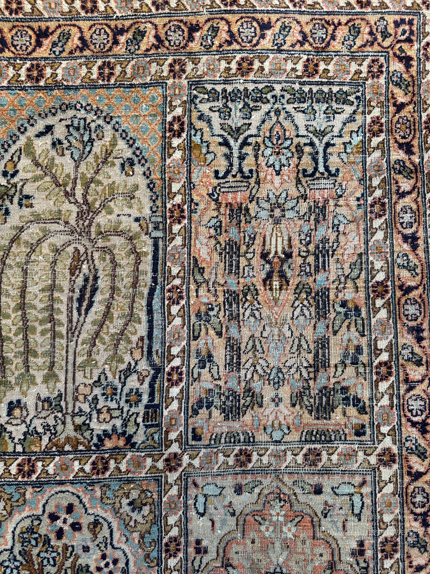 📌 RESERVED Handmade Indo Kashmir Silk Rug 320 x 240cm | 10.5 x 7.87 ft