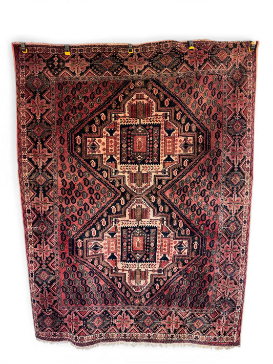 📌 RESERVED Handmade Persian Afshar Rug 194 x 156 cm | 6.4 x 5.1 ft