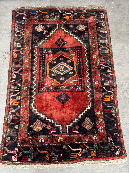 Handmade Persian Hamadan Rug 150 x 95 cm | 4.92 x 3.12 ft