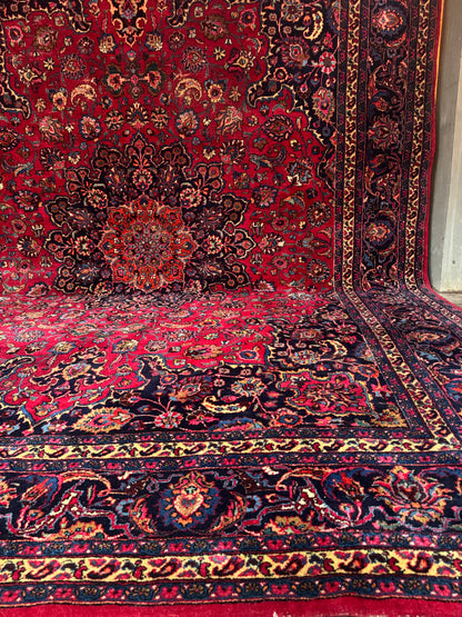 📌 RESERVED Handmade Persian Mashad Rug 390 x 290 cm | 12.8 x 9.5 ft