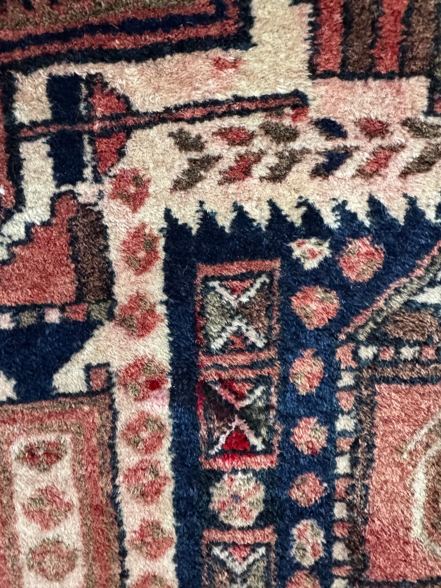 📌 RESERVED Handmade Persian Afshar Rug 194 x 156 cm | 6.4 x 5.1 ft