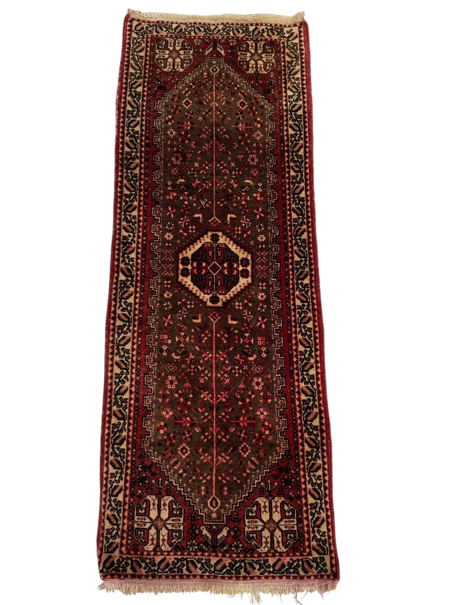 📌 RESERVED Handmade Persian Abadeh Runner 157 x 56 cm | 5.15 x 1.84 ft