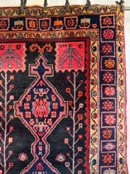 Handmade Persian Hamadan Rug 225 x 130 cm | 7.38 x 4.27 ft