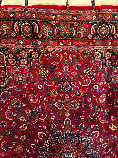Handmade Persian Mashad Rug 364 x 307 cm | 12 x 10 ft
