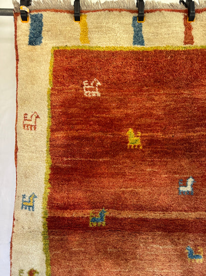 Handmade Persian Gabbeh 190 x 107 cm | 6.23 x 3.51 ft