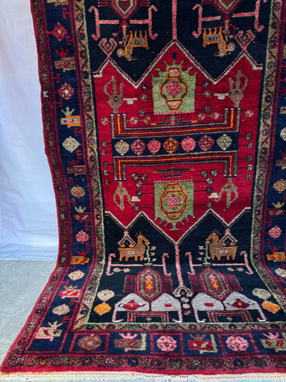 📌 RESERVED Handmade Persian Hamadan 290 x 149 cm | 9.5 x 5 ft