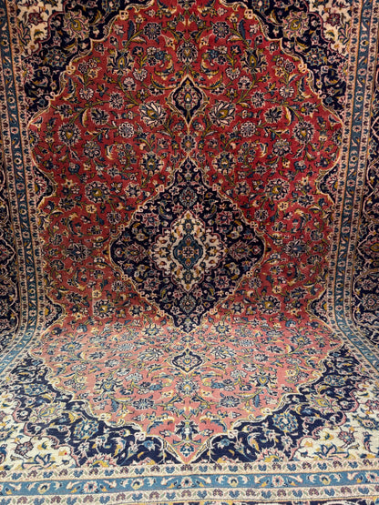 Handmade Persian Kashan Rug 344 x 243 cm | 11.3 x 8 ft