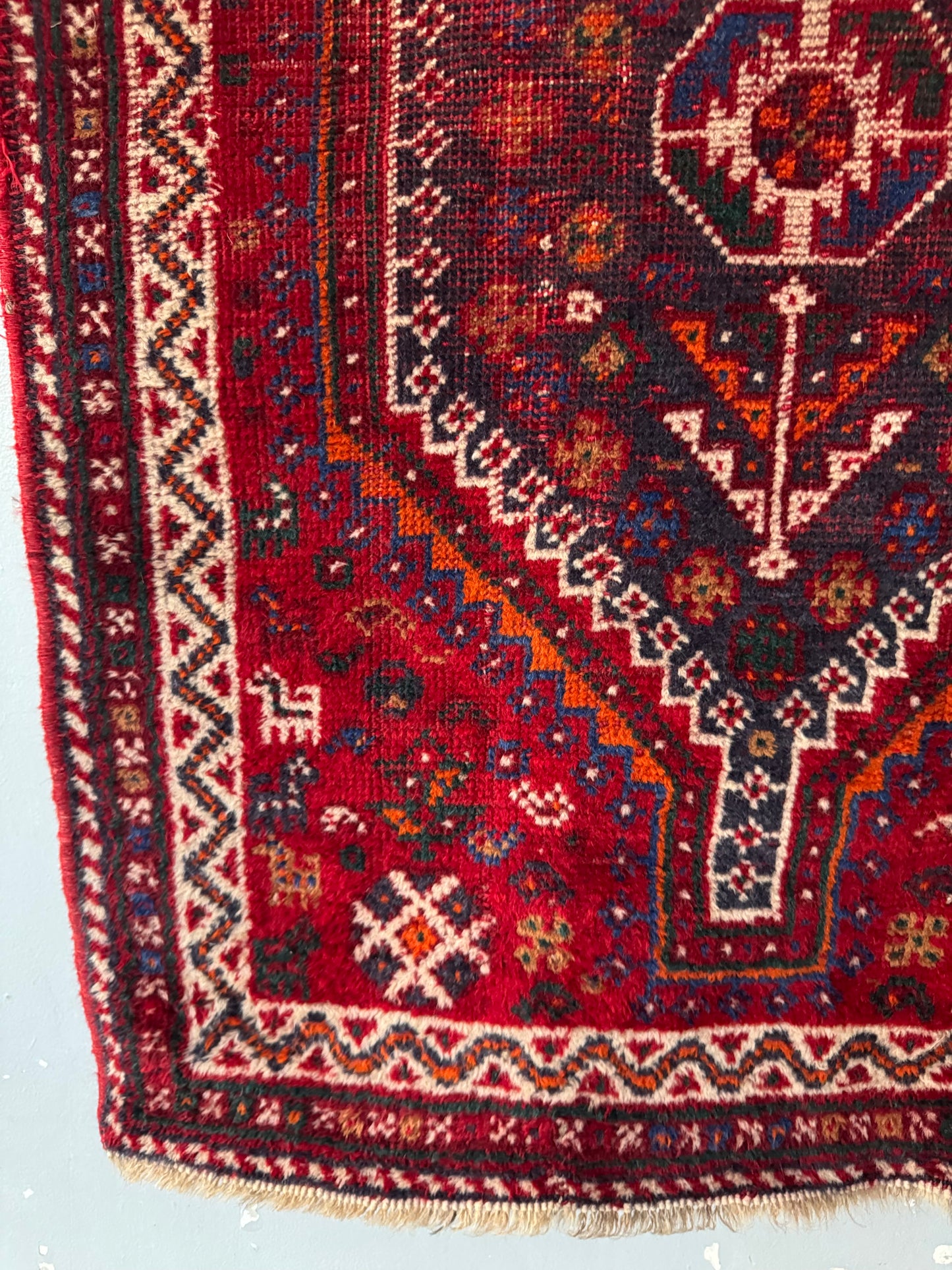 📌 RESERVED Handmade Persian Shiraz 113 x 77 cm | 3.71 x 2.53 ft