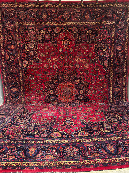 Handmade Persian Mashad Rug 390 x 290 cm | 12.8 x 9.5 ft