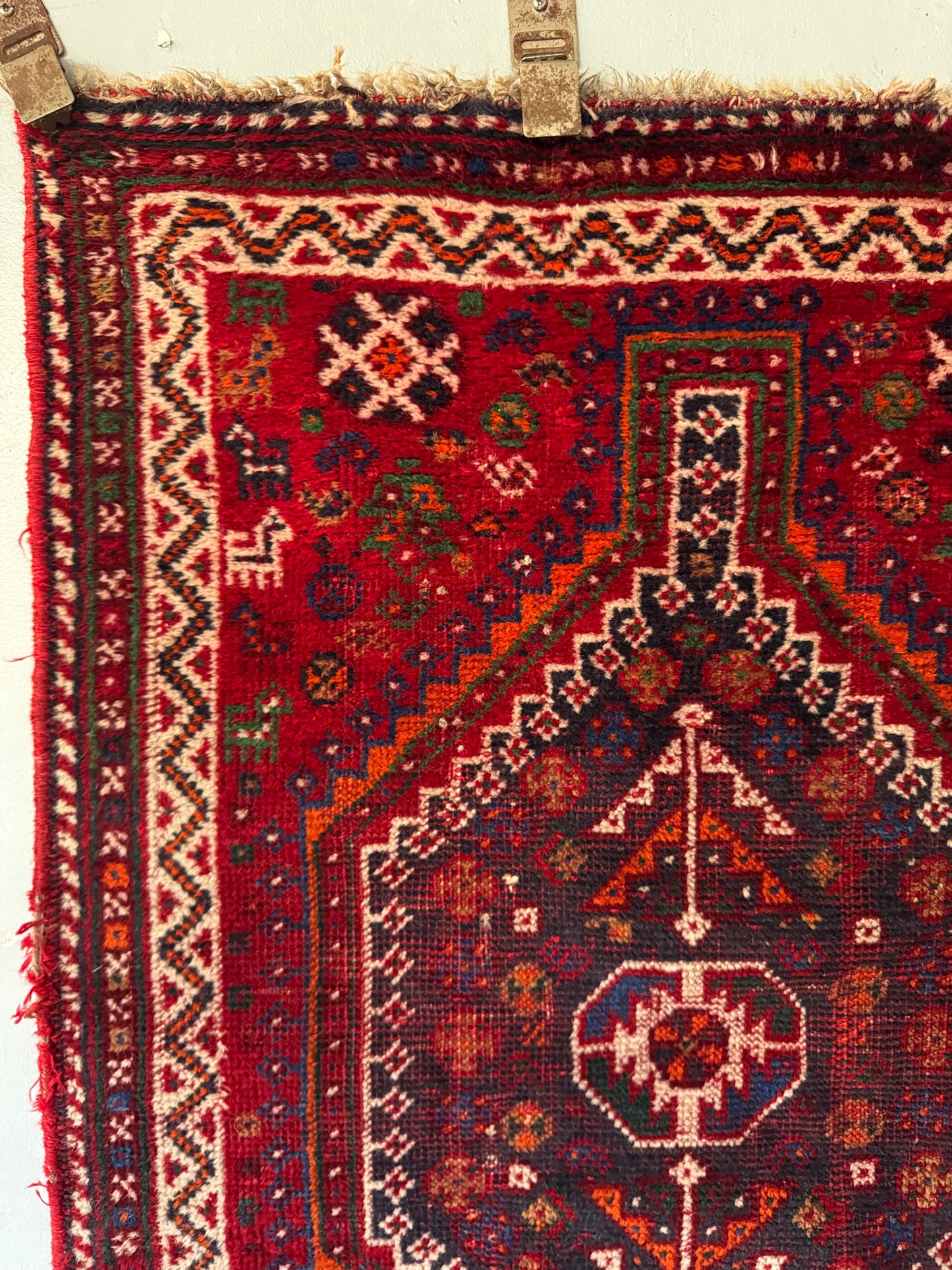 📌 RESERVED Handmade Persian Shiraz 113 x 77 cm | 3.71 x 2.53 ft