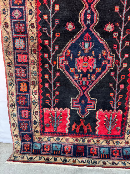 Handmade Persian Hamadan Rug 225 x 130 cm | 7.38 x 4.27 ft