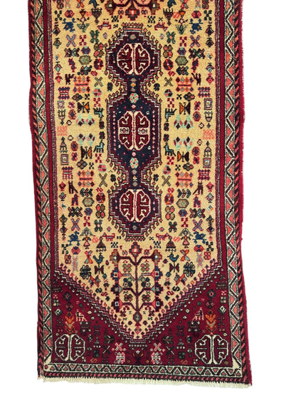Handmade Persian Abadeh Rug 148 x 63 cm | 4.86 x 2.07 ft