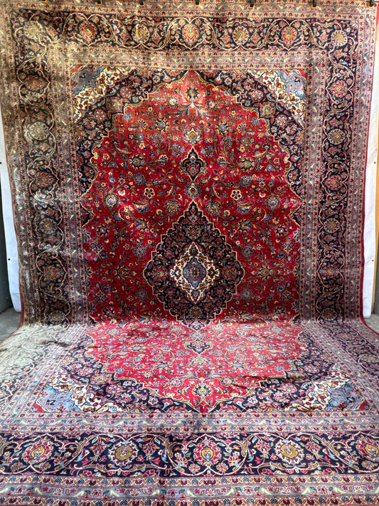 Handmade Persian Kashan 350 x 246 cm | 11.48 x 8.07 ft
