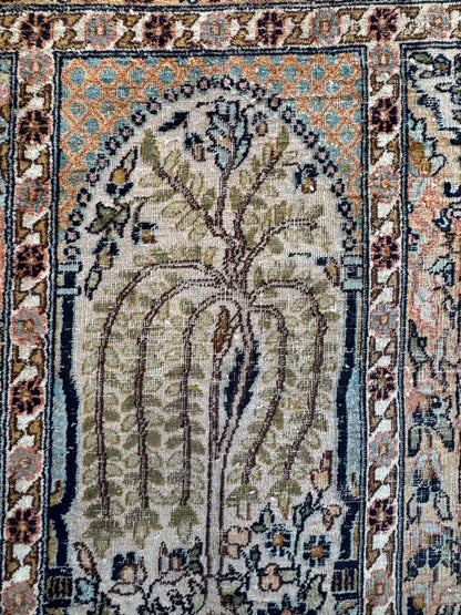 📌 RESERVED Handmade Indo Kashmir Silk Rug 320 x 240cm | 10.5 x 7.87 ft