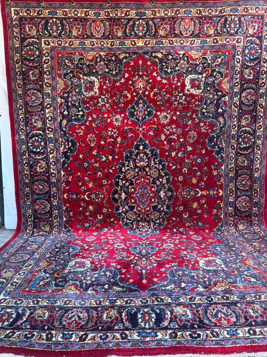 Handmade Persian Mashad 350 x 246 cm | 11.5 x 8.1 ft