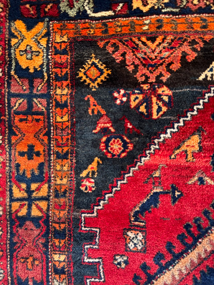Handmade Persian Hamadan Rug 200 x 144 cm | 6.6 x 4.72 cm