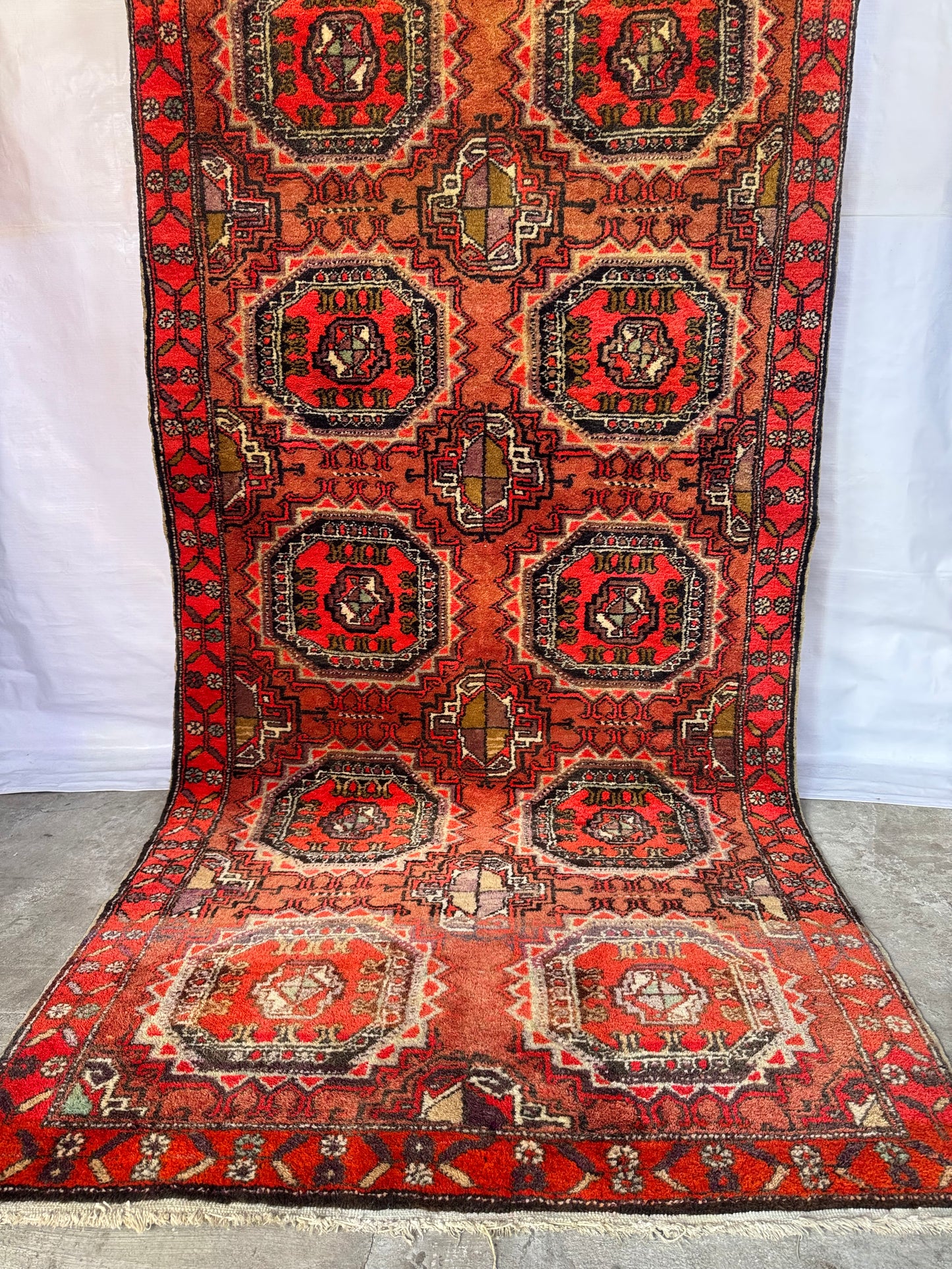 Handmade Ersari Runner 303 x 126 cm | 9.9 x 4.1 ft