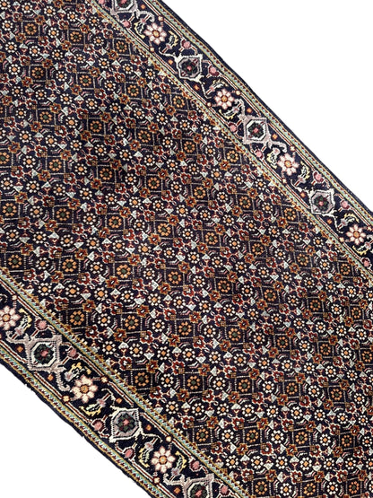 📌 RESERVED Handmade Persian Tabriz Mahi Runner 345 x 70 cm | 11.32 x 2.3 ft
