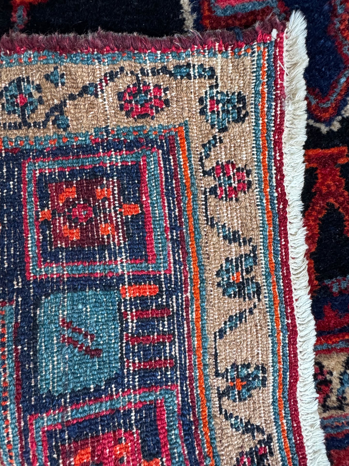 Handmade Persian Hamadan Rug 225 x 130 cm | 7.38 x 4.27 ft