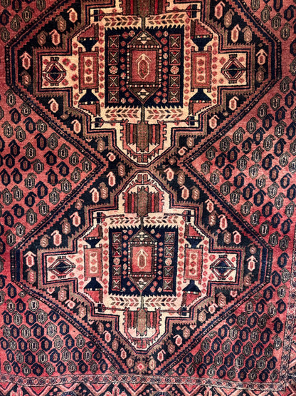 📌 RESERVED Handmade Persian Afshar Rug 194 x 156 cm | 6.4 x 5.1 ft