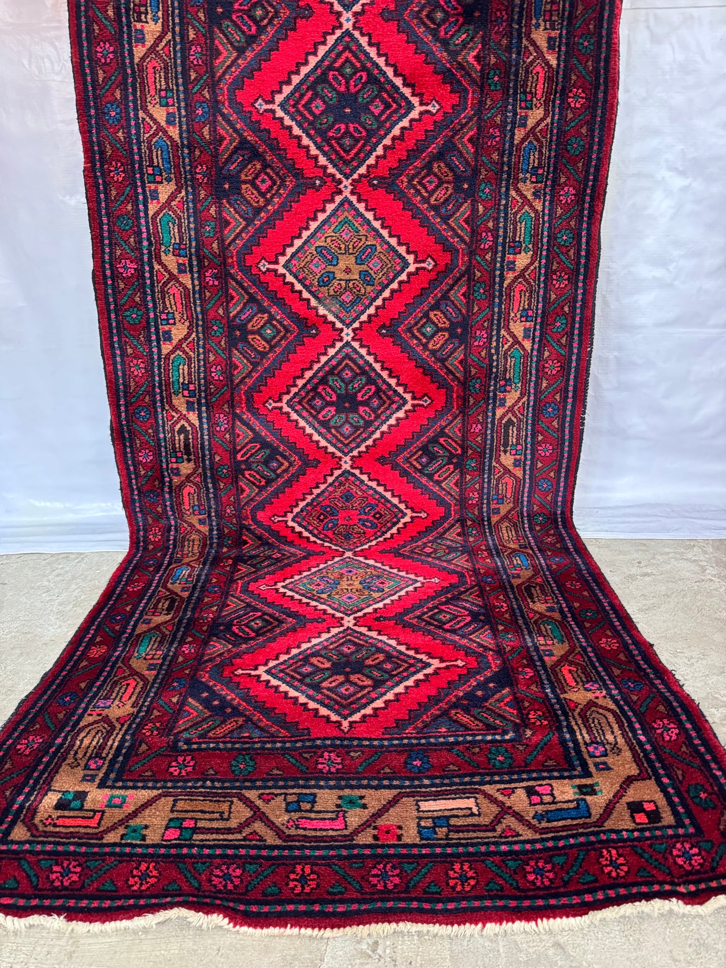 Handmade Persian Chennar Runner 310 x 107 cm | 10.17 x 3.51 ft 