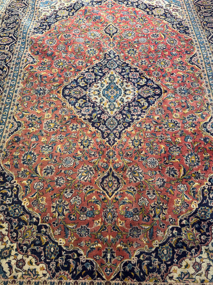 Handmade Persian Kashan Rug 344 x 243 cm | 11.3 x 8 ft