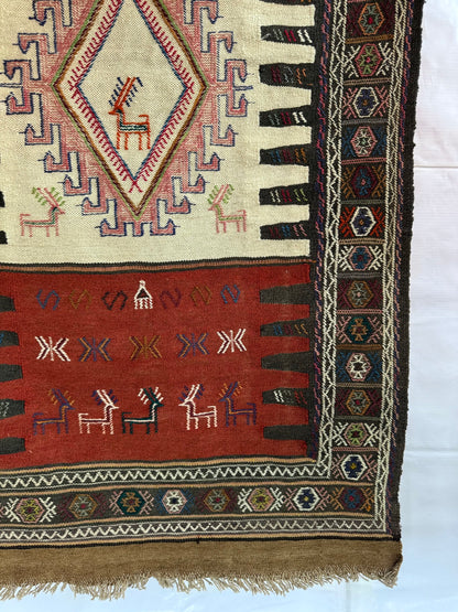 Handmade Anatolian Kilim Rug 187 x 107 cm | 6.14 x 3.51 ft