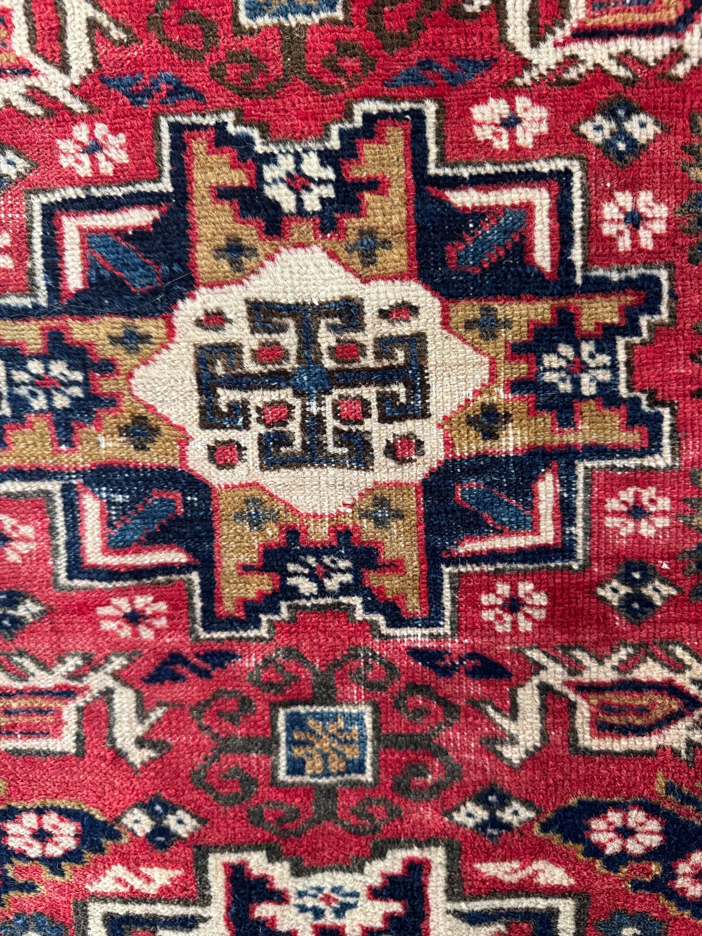 Handmade Kazak Lezgi Rug 107 x 64 cm | 3.51 x 2.1 ft
