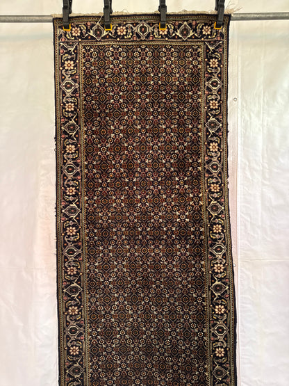 📌 RESERVED Handmade Persian Tabriz Mahi Runner 345 x 70 cm | 11.32 x 2.3 ft