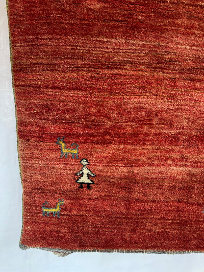 Handmade Persian Gabbeh 165 x 97 cm | 5.41 x 3.18 ft