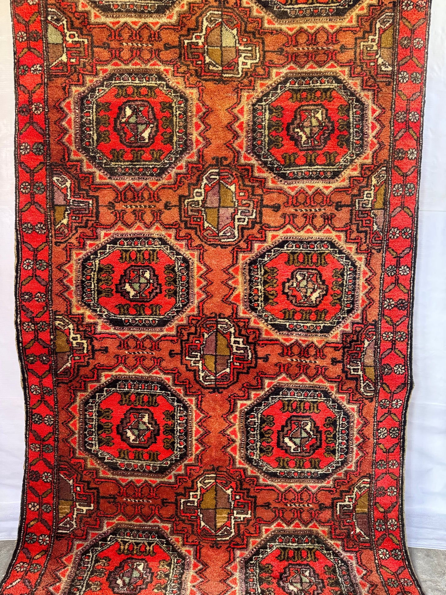 Handmade Ersari Runner 303 x 126 cm | 9.9 x 4.1 ft
