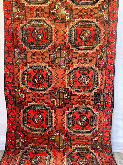 Handmade Ersari Runner 303 x 126 cm | 9.9 x 4.1 ft