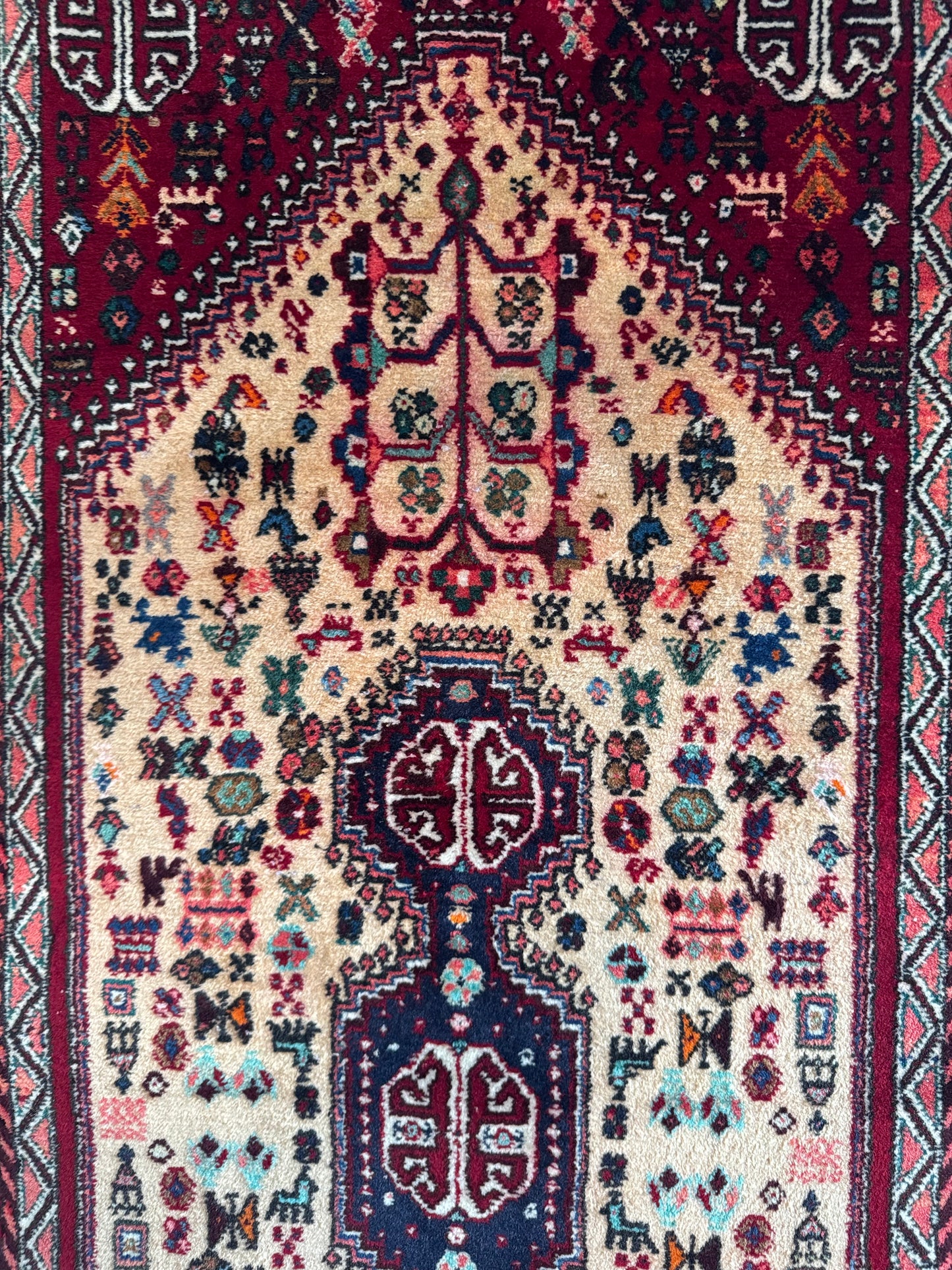 Handmade Persian Abadeh Rug 148 x 63 cm | 4.86 x 2.07 ft