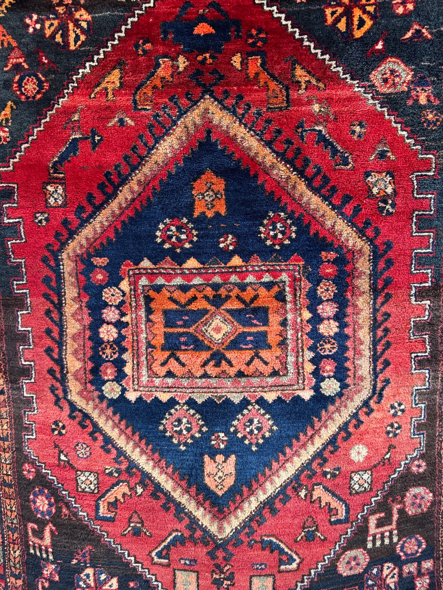 Handmade Persian Hamadan Rug 200 x 144 cm | 6.6 x 4.72 cm