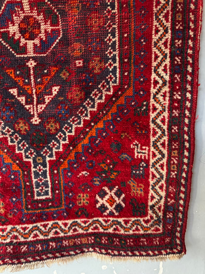 📌 RESERVED Handmade Persian Shiraz 113 x 77 cm | 3.71 x 2.53 ft