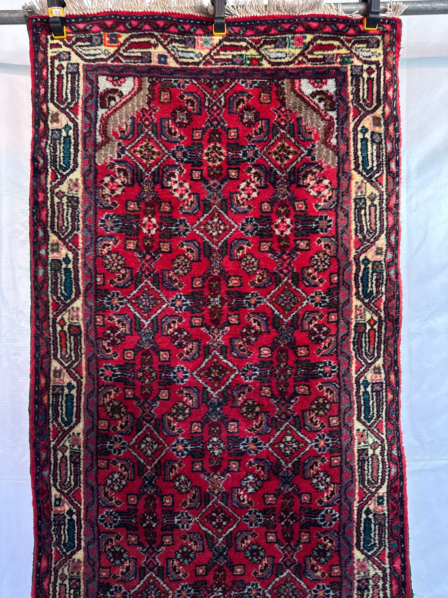 Handmade Persian Hamadan Runner 330 x 78 cm | 10.83 x 2.56 ft