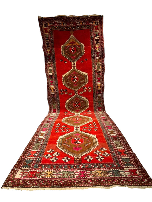 Handmade Kazak Runner 400 x 142cm | 13.12 x 4.66 ft