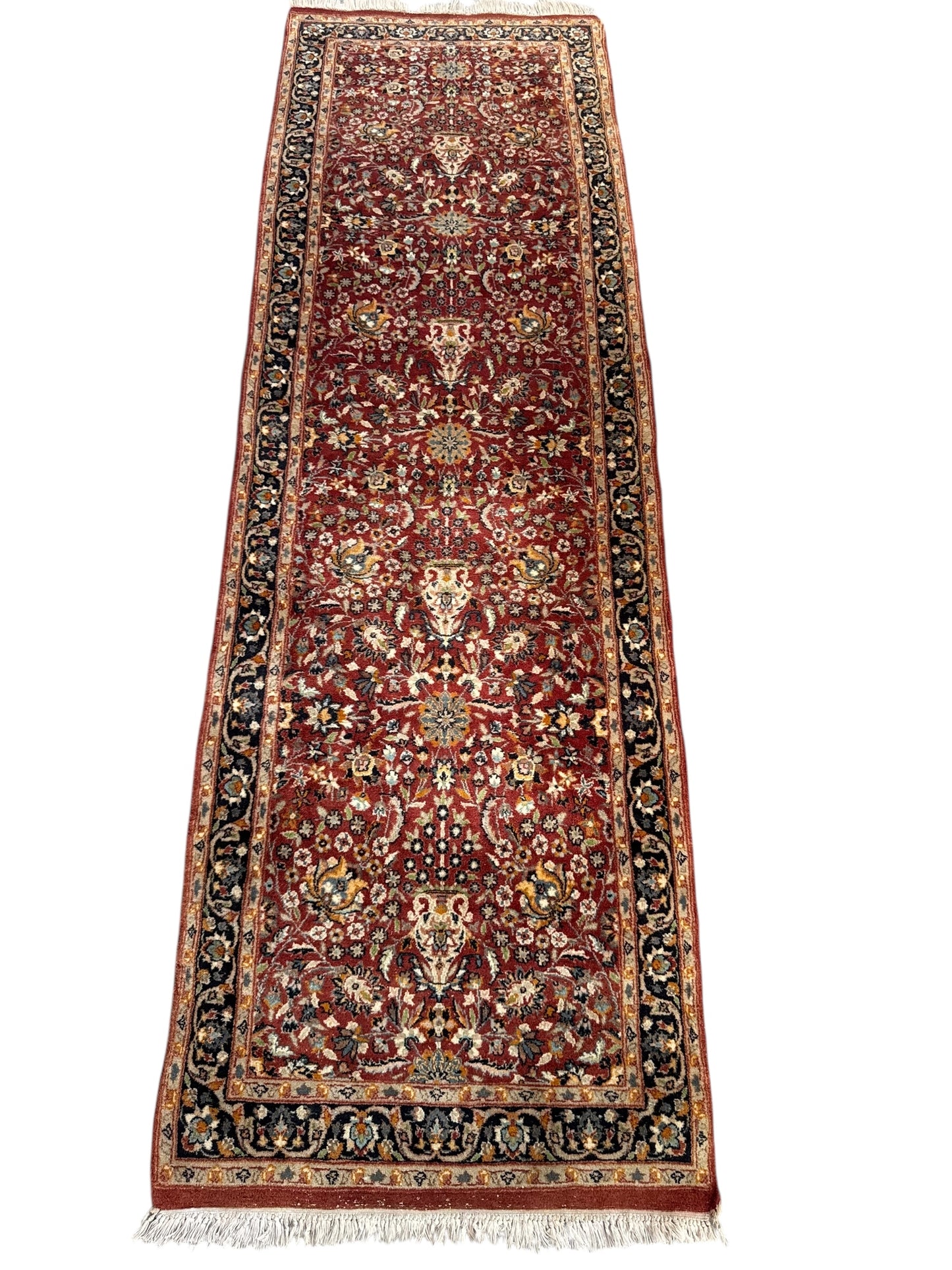 Handmade Persian Sarouk Runner 254 x 79 cm | 8.3 x 2.6 ft