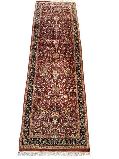 Handmade Persian Sarouk Runner 254 x 79 cm | 8.3 x 2.6 ft